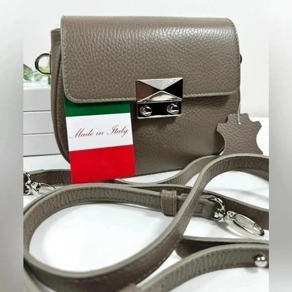 NWT Italy 100% Premium Leather Handbag Limited Small Crossbody Purse - Picture 1 of 9